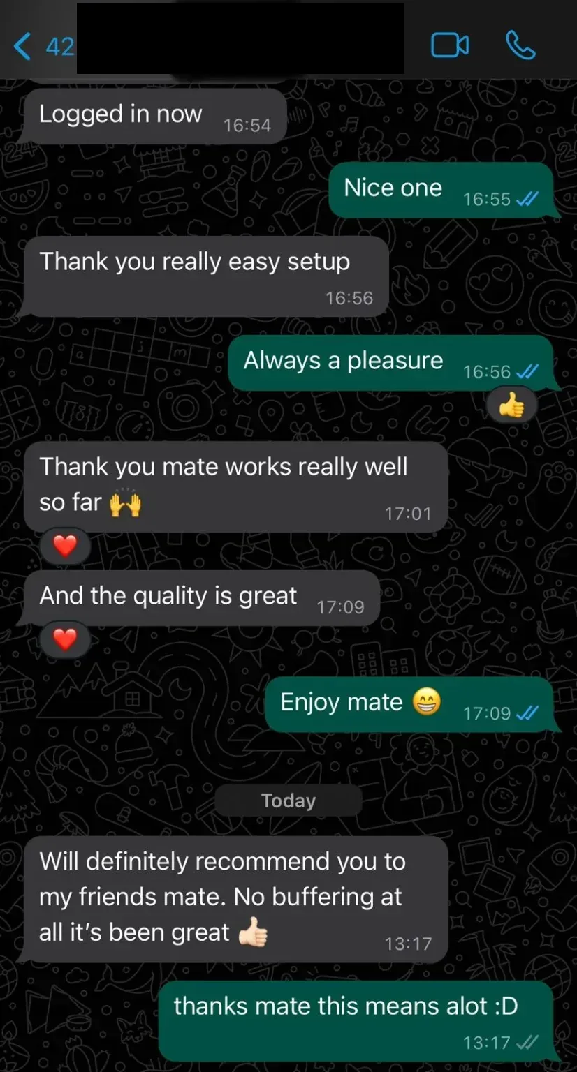 WhatsApp conversation with a customer, 3 of 7