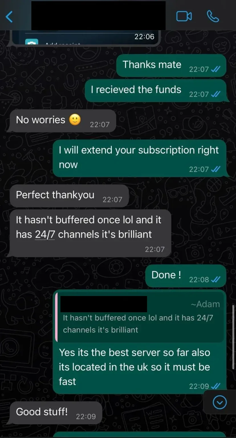 WhatsApp conversation with a customer, 7 of 7