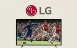 LG smart TV showing a live soccer game